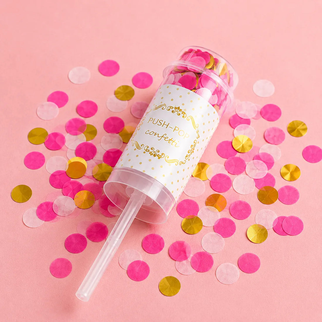 Petit Canon à Confettis Rose et Doré