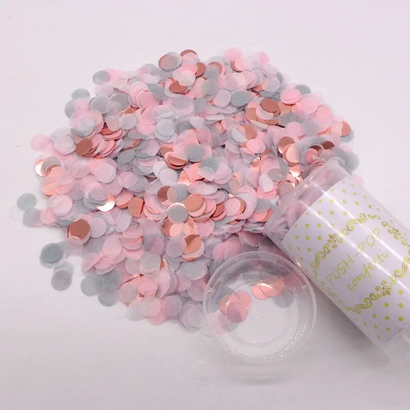 Petit Canon à Confettis Rose et Gris Elégant