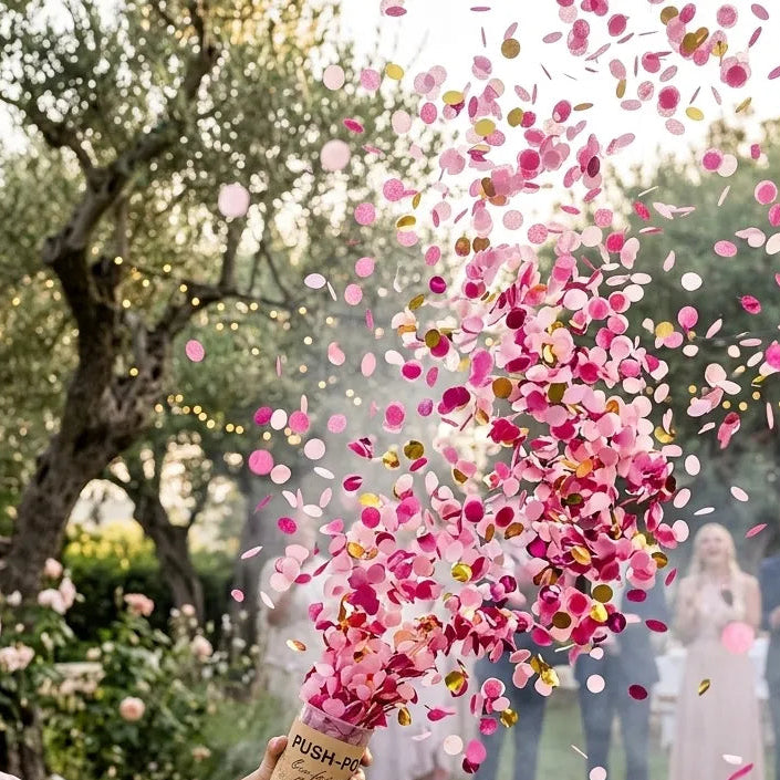 Petit Canon à Confettis Roses Romantiques légères