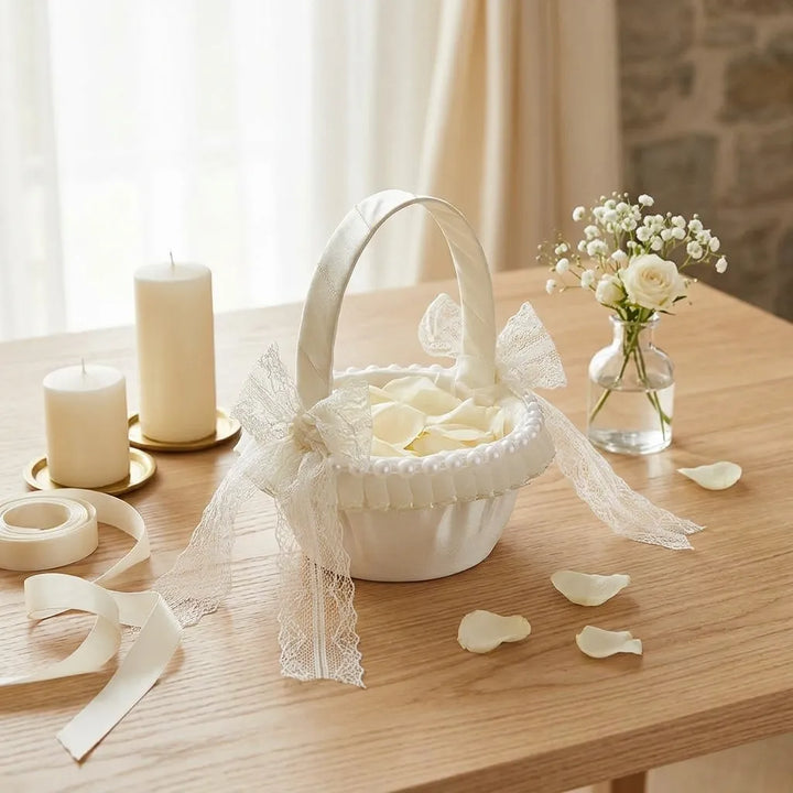 Petit Panier à Pétales Champagne romantique