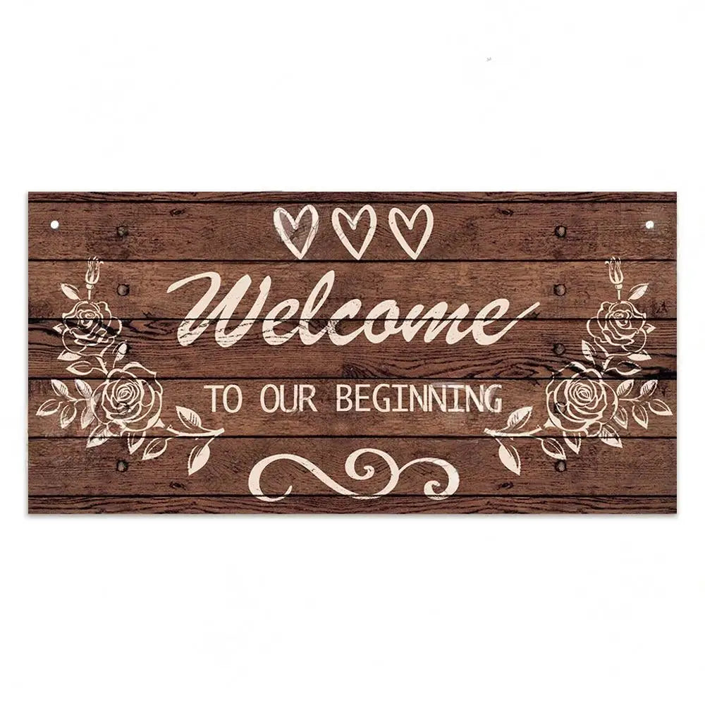 Petit Panneau de Bienvenue Mariage Original en Bois Unique