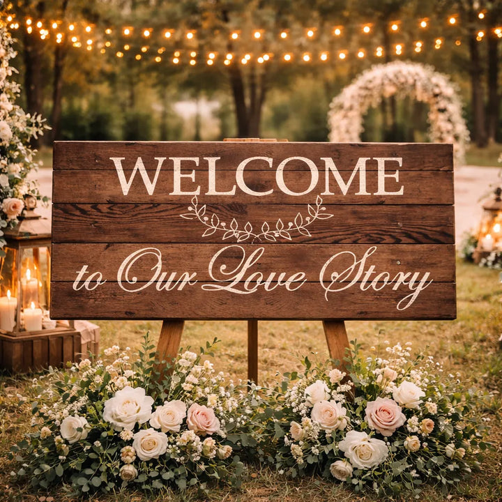 Petit Panneau de Bienvenue Mariage en Bois