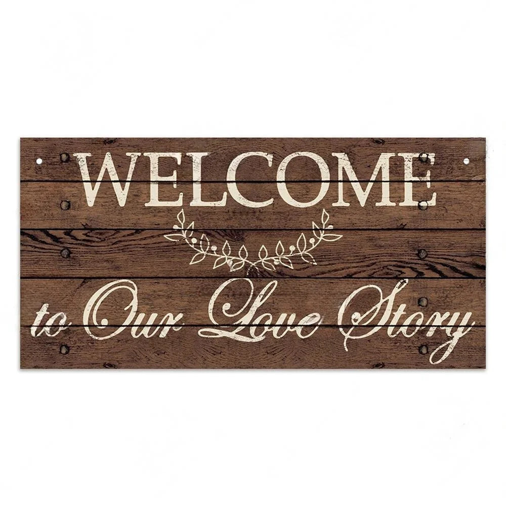 Petit Panneau de Bienvenue Mariage en Bois Unique