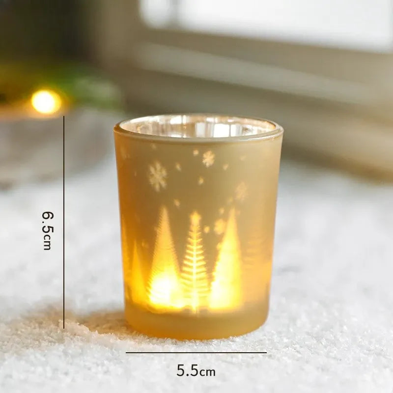 Petit Photophore Noël Doré Elégant