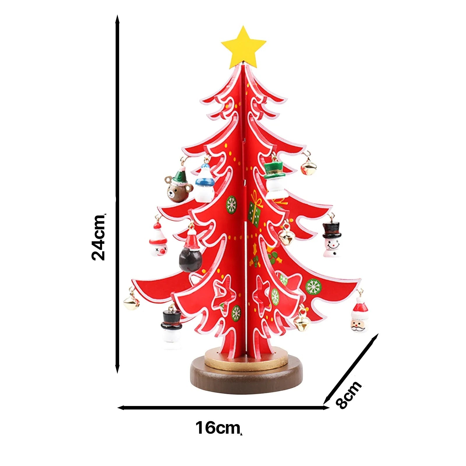 Petit Sapin de Noël en Bois Rouge Design