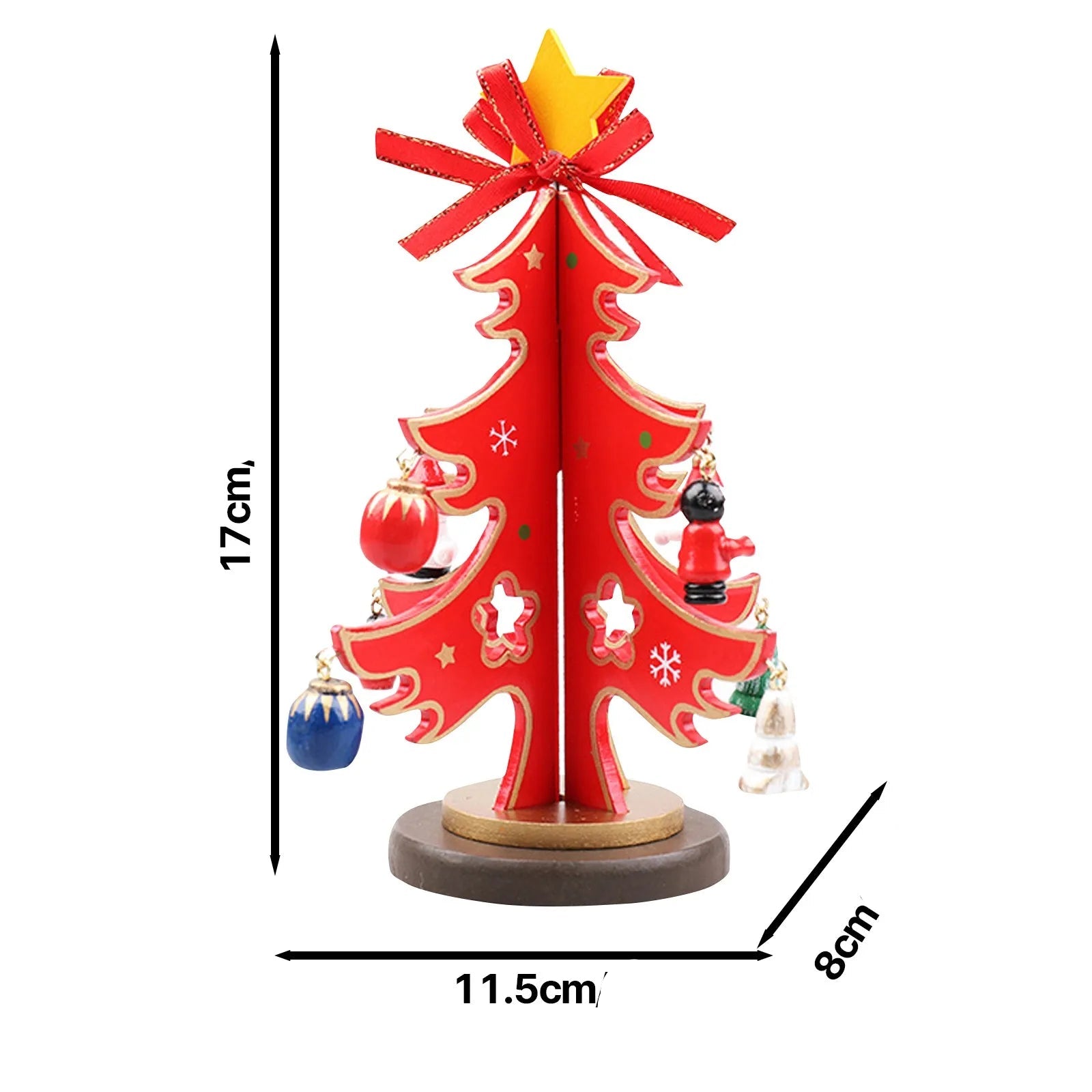 Petit Sapin de Noël en Bois Rouge Original