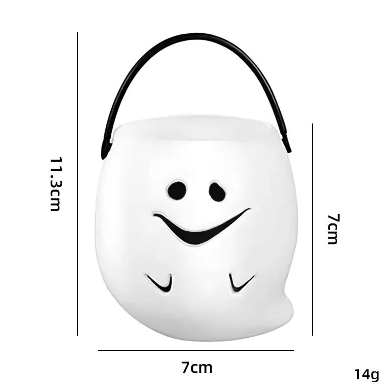 Petit Seau à Friandises Fantôme Blanc Chic