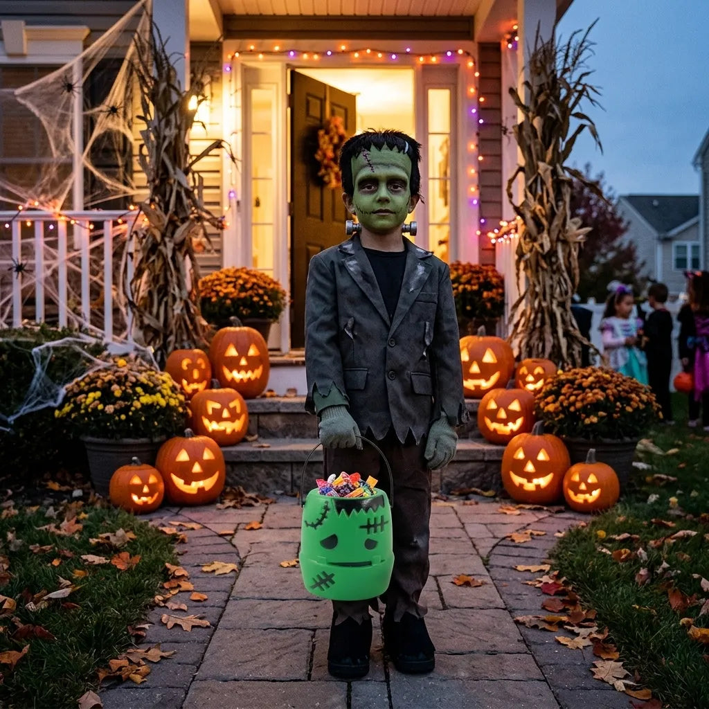 Petit Seau à Friandises Zombie Vert Unique