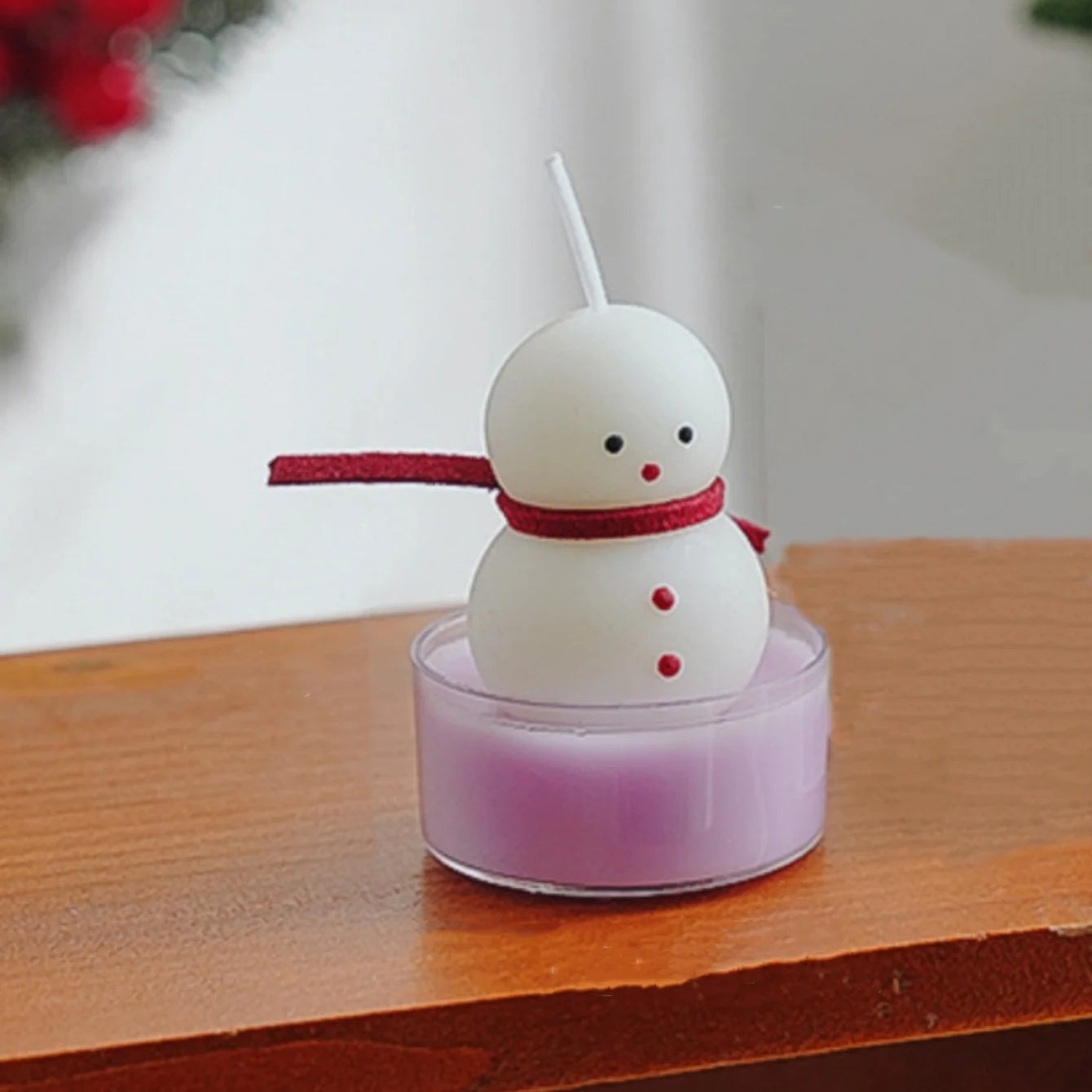 Petite Bougie Bonhomme de Neige Mignon