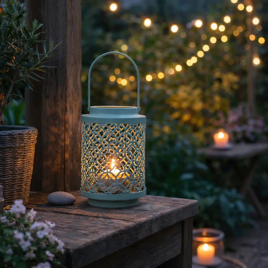 Petite Lanterne Décorative Verte Unique