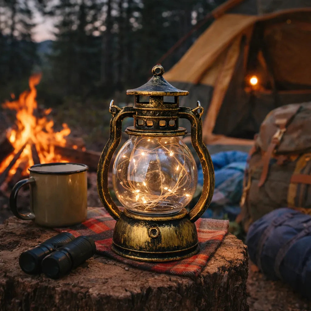 Petite Lanterne Dorée Rétro Unique