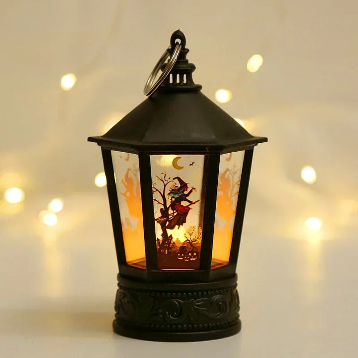 Petite Lanterne LED Sorcière pour Halloween