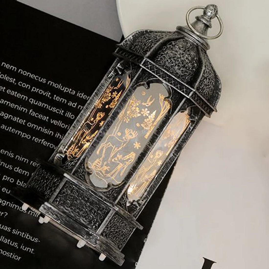 Petite Lanterne Noire Rétro Noël