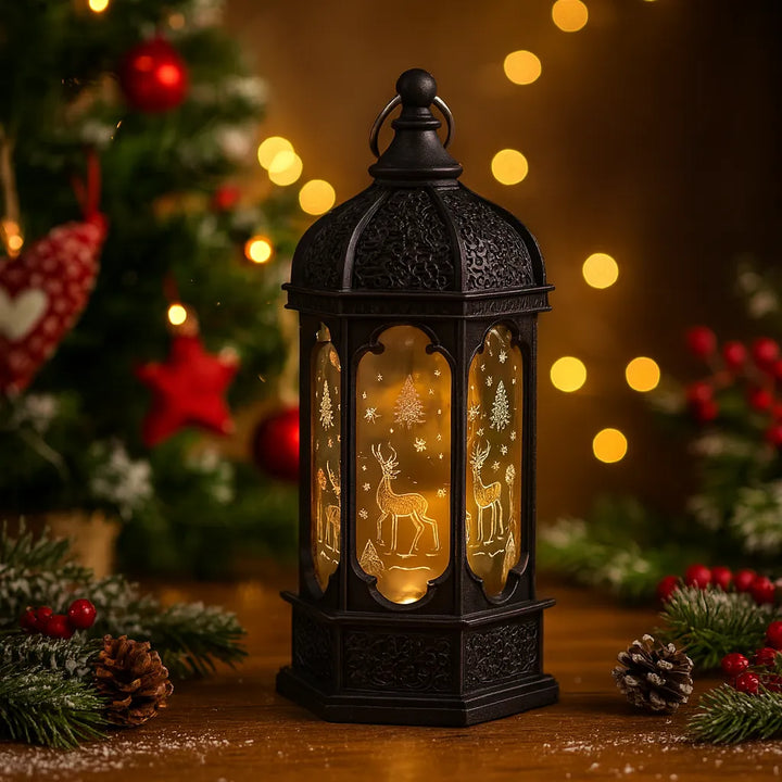 Petite Lanterne Noire Rétro Noël festif