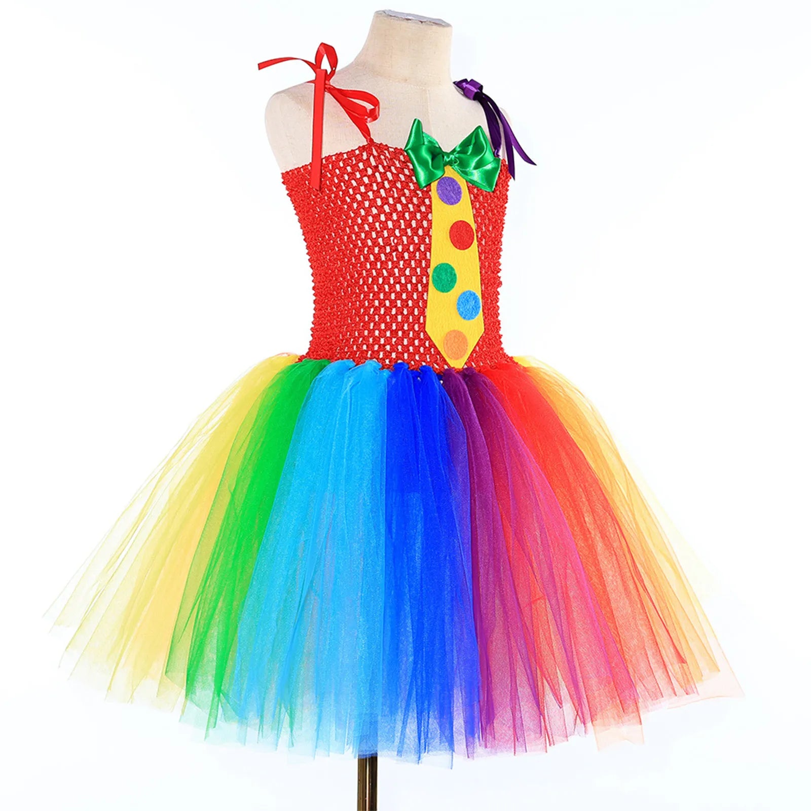 Petite Robe Bouffante Clown Rouge multicolore