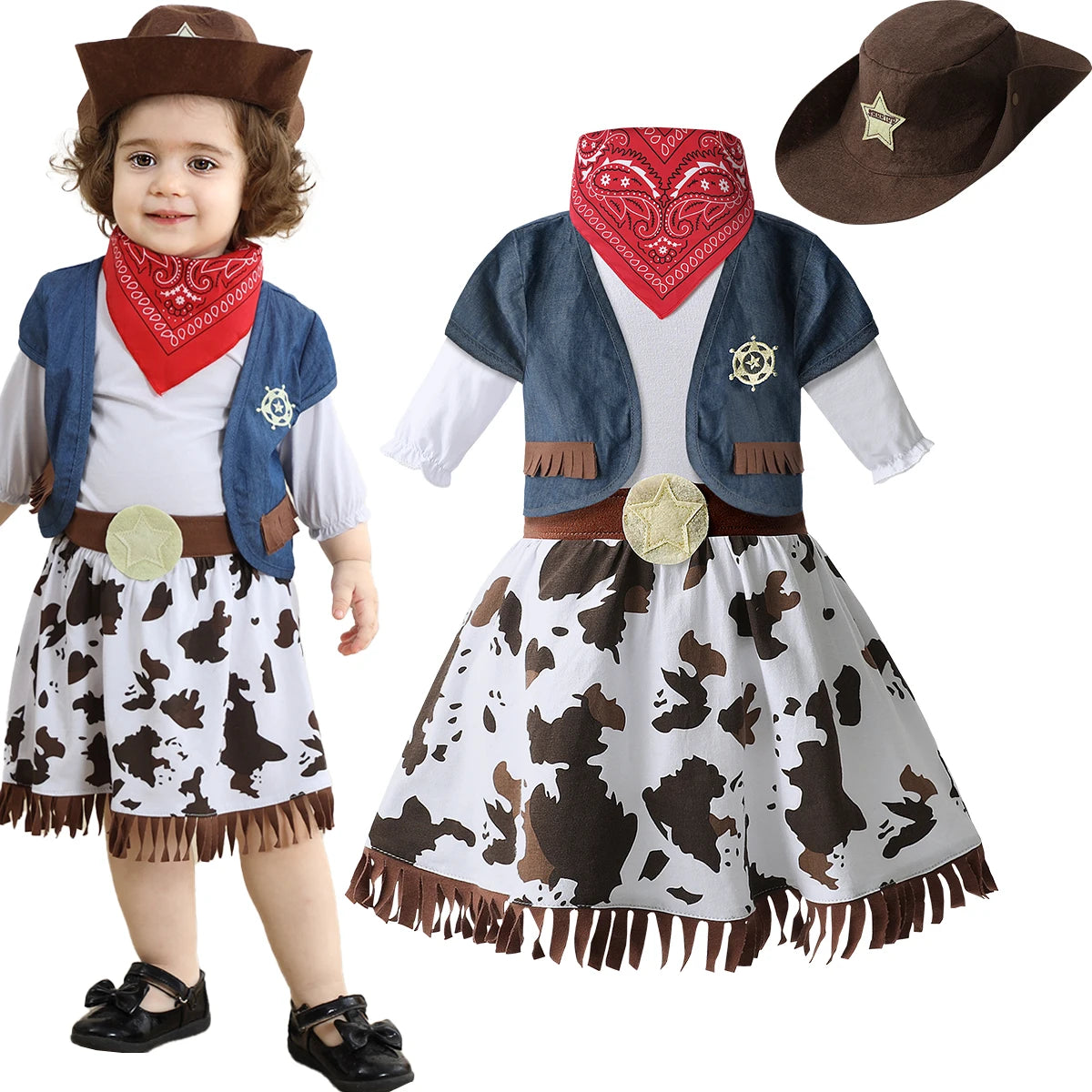Petite Robe Cowboy Confortable pour Enfant Originale