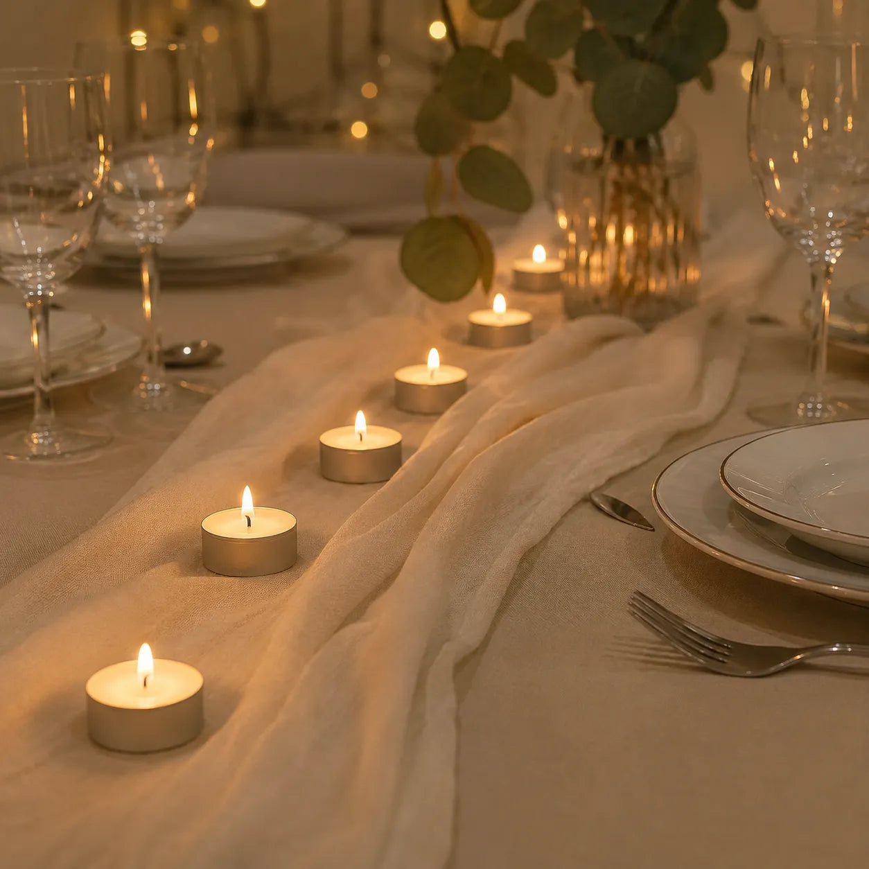 Petites Bougies Décoratives Blanches Chaleureux