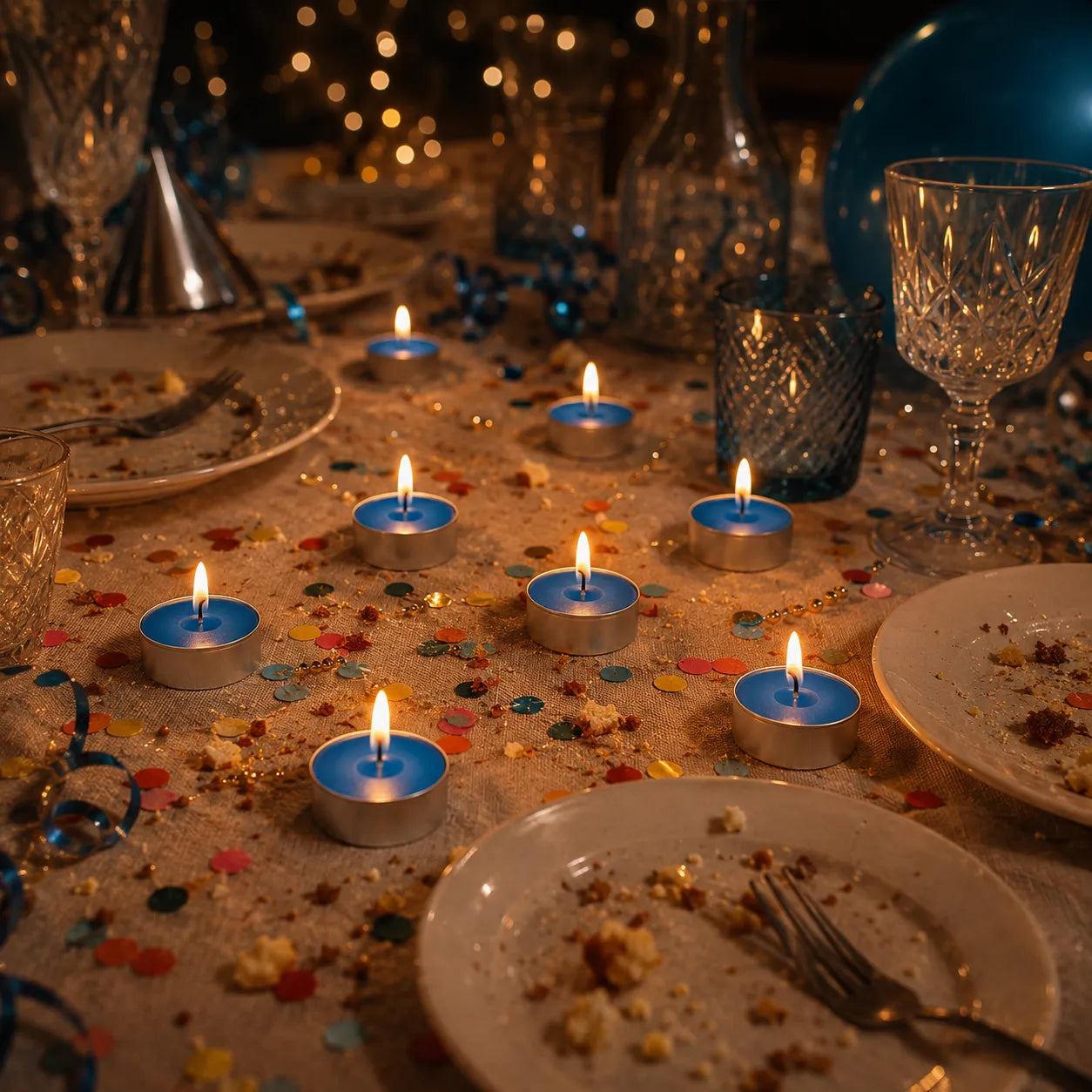 Petites Bougies Décoratives Bleues Moderne