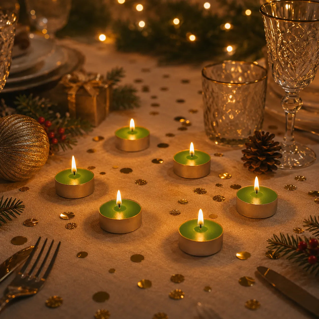 Petites Bougies Décoratives Vertes Unique