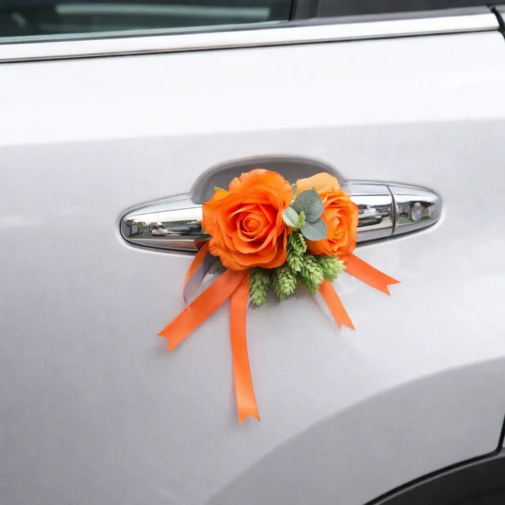 Petites Fleurs Orange Voiture Mariage