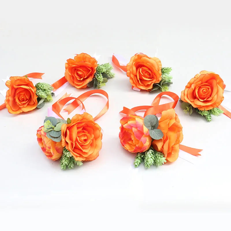 Petites Fleurs Orange Voiture Mariage Chic
