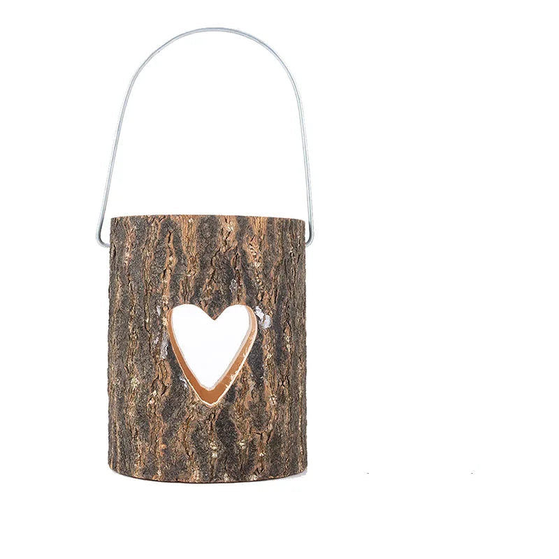 Photophore Bois Coeur raffiné