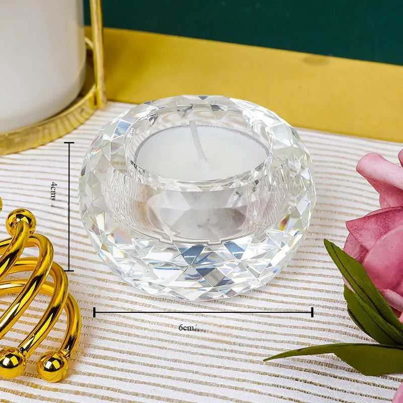 Photophore Géométrique en Cristal Durable