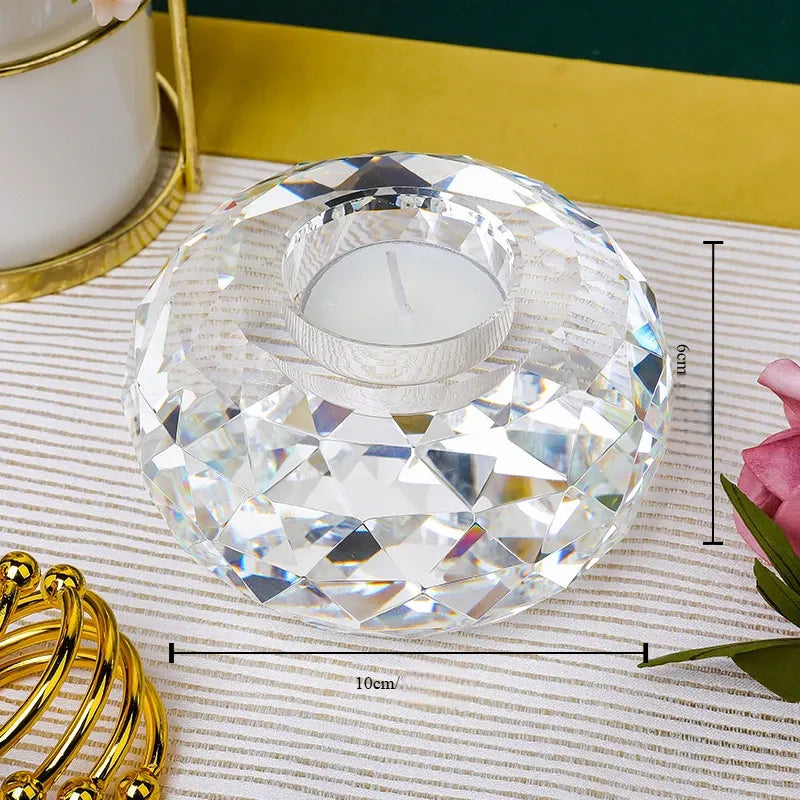 Photophore Géométrique en Cristal Elégante