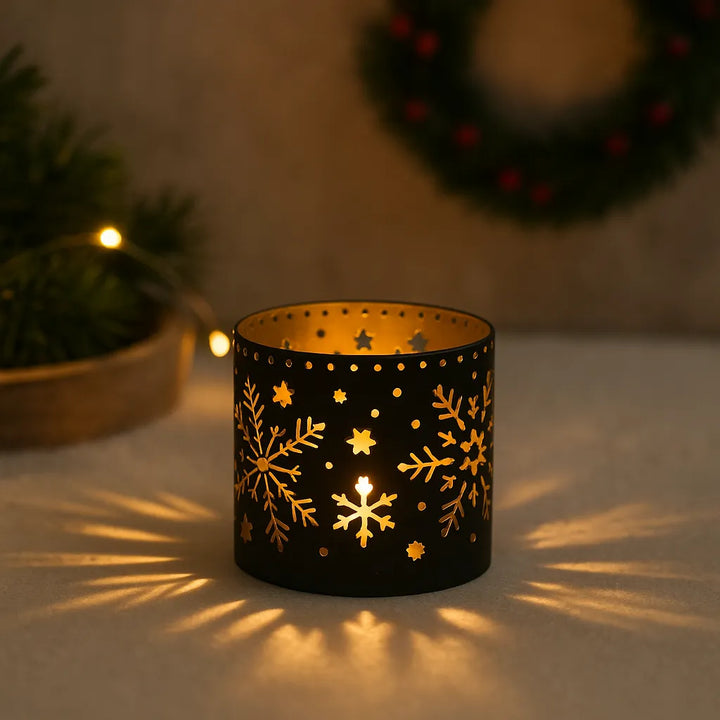 Photophore Métal Flocon de Neige