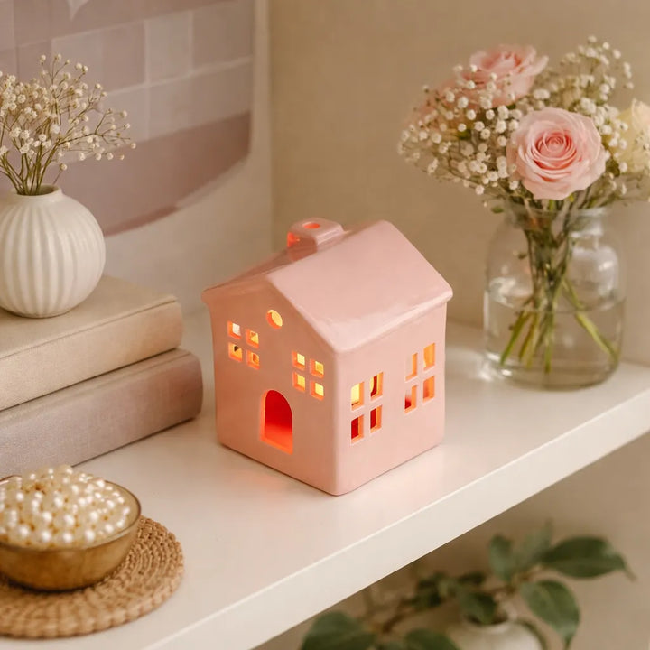 Photophore Maison Rose