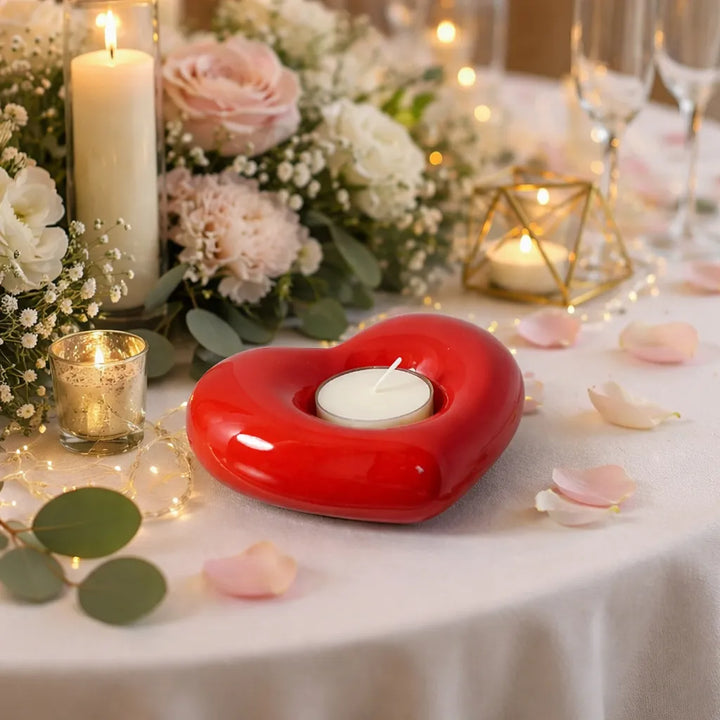 Photophore Mariage Cœur Rouge