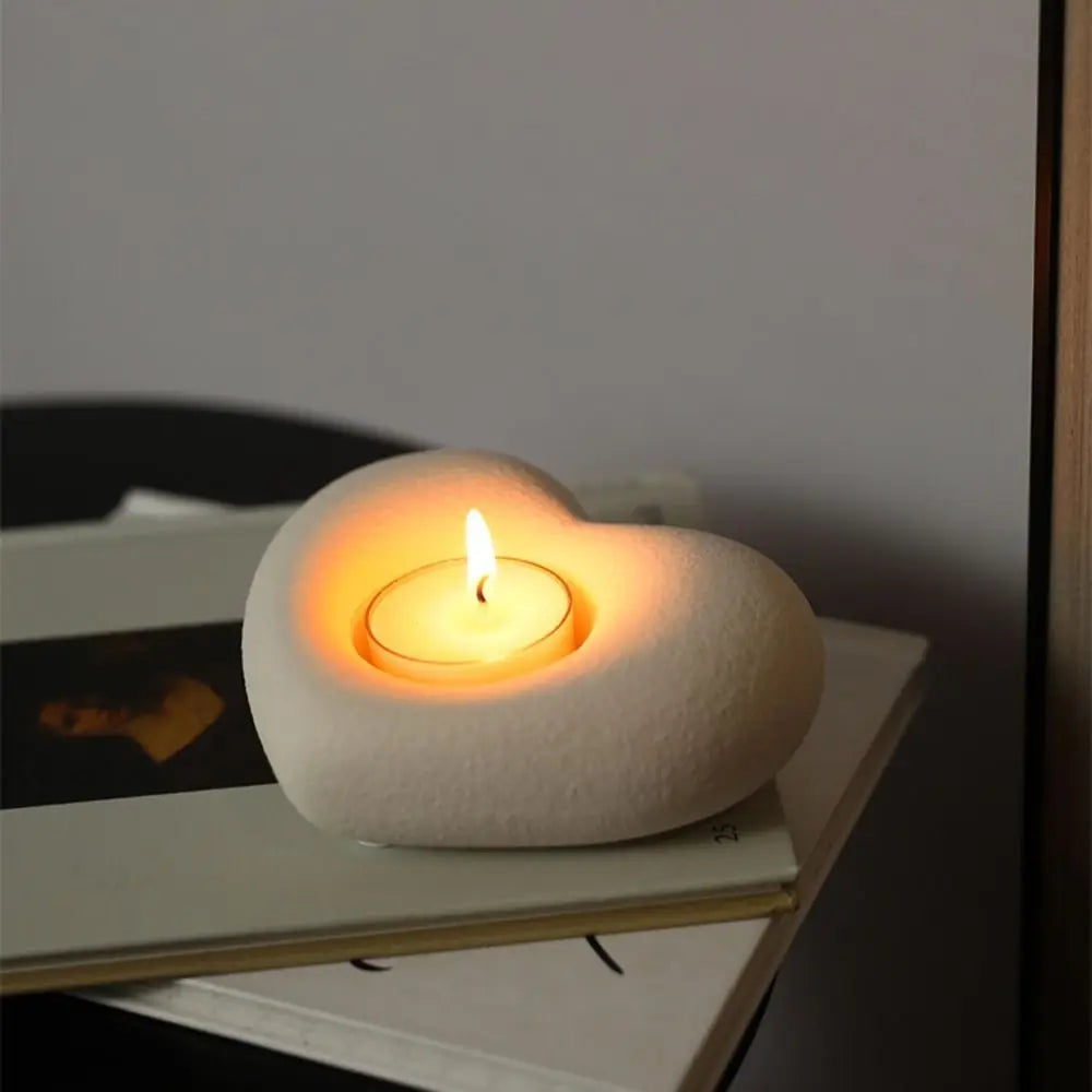 Photophore Mariage Cœur en Céramique Chic