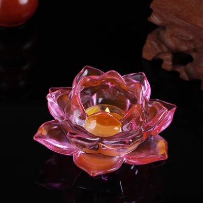 Photophore Mariage Lotus Rose Chic