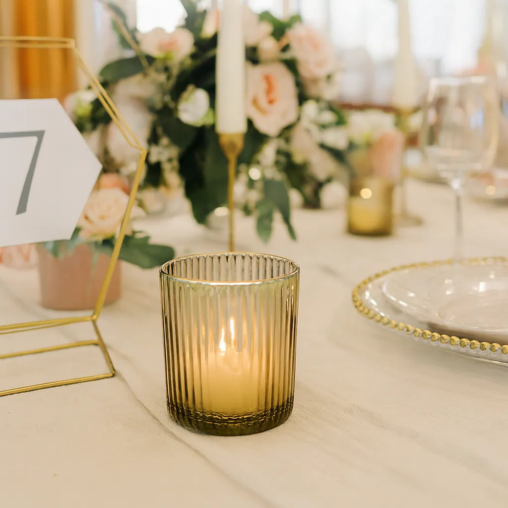 Photophore Mariage Rayé Vert