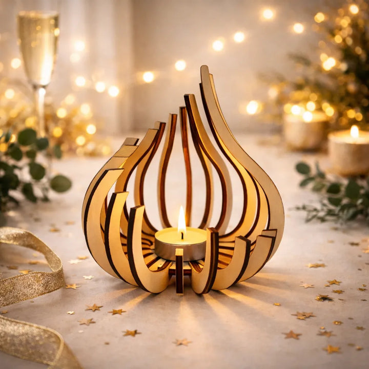 Photophore Moderne en Bois