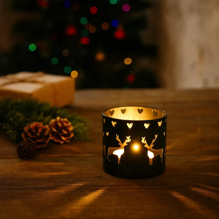 Photophore Noël Métal Noir