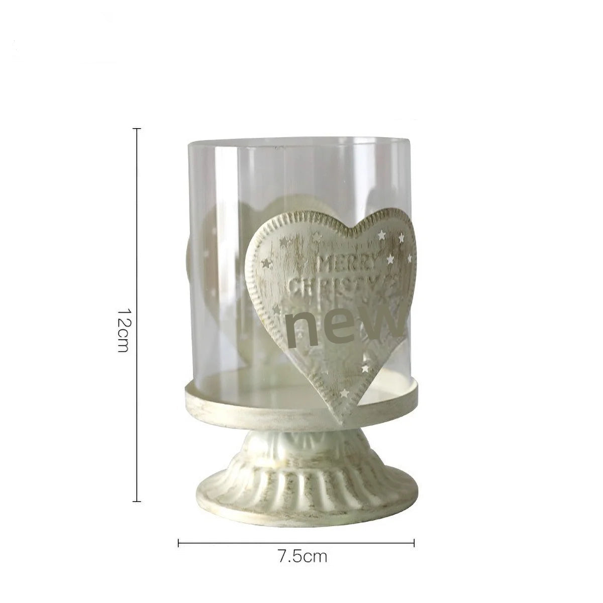Photophore Noël en Verre  Motif Cœur 