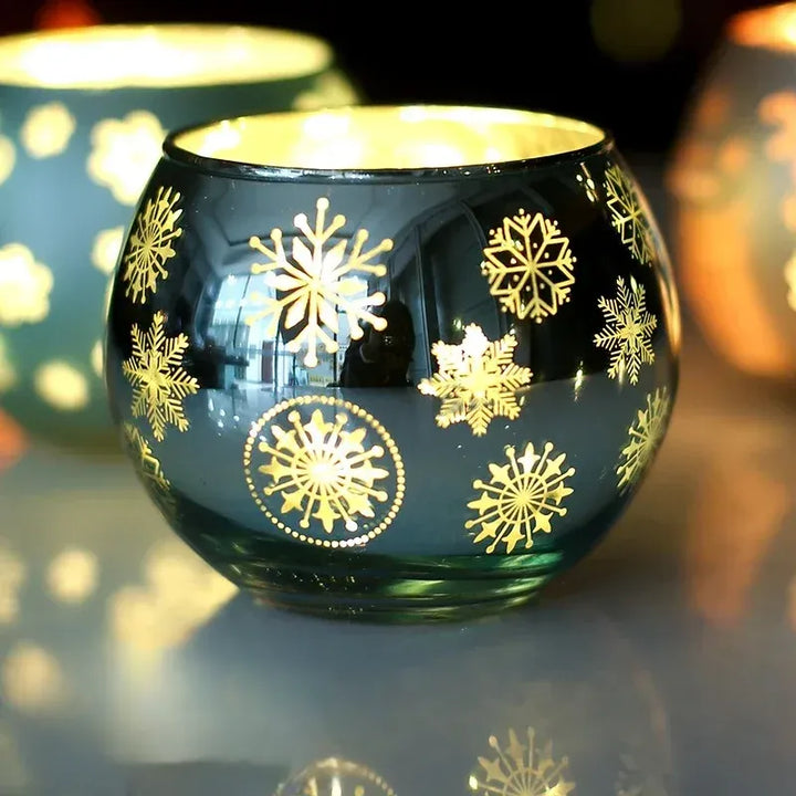 Photophore Rond à Motifs Flocon