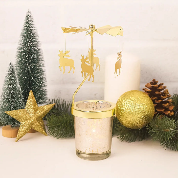 Photophore Rotatif Doré Rennes chic