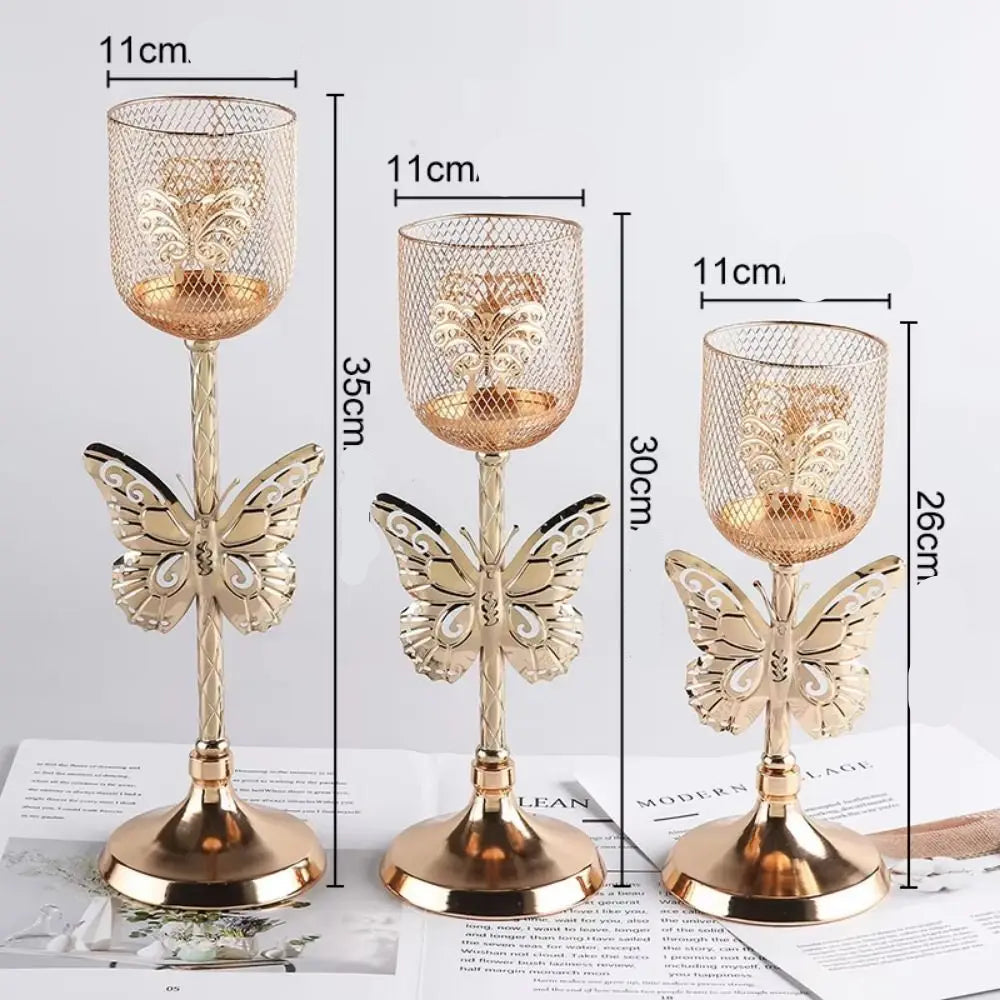 Photophore sur Pied Motif Papillon Détails