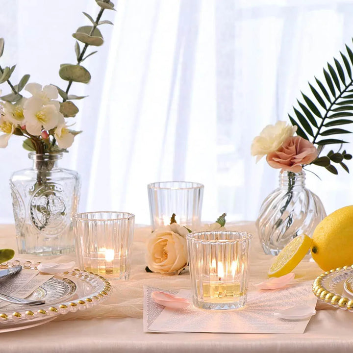 Photophores Minimalistes en Verre Transparent Robuste