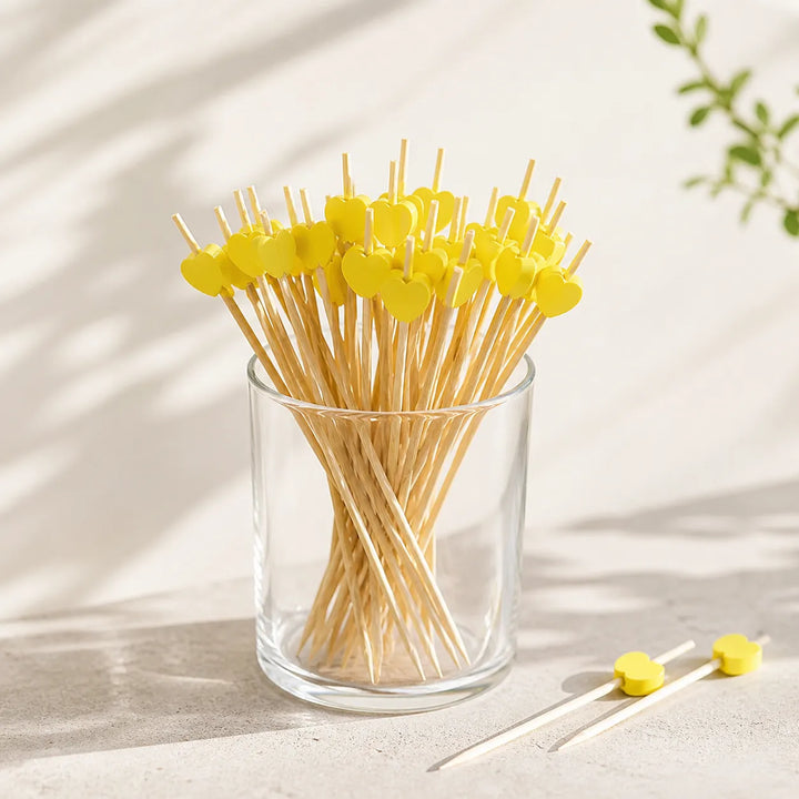 Pic Cocktail Cœur Jaune