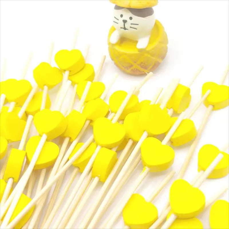 Pic Cocktail Cœur Jaune Efficace