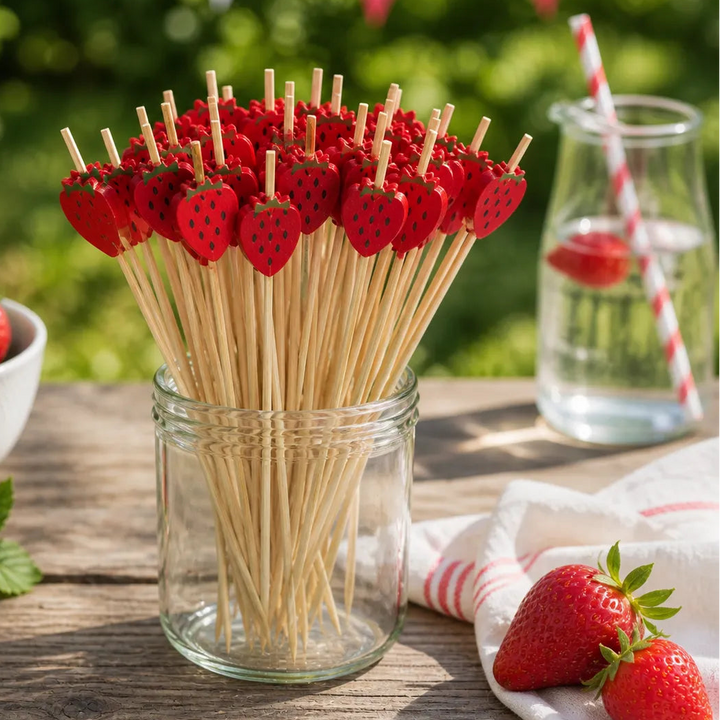 Pic Cocktail Fraise Minimaliste