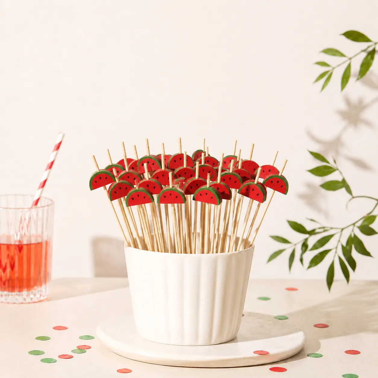 Pic Cocktail Pastèque Minimaliste