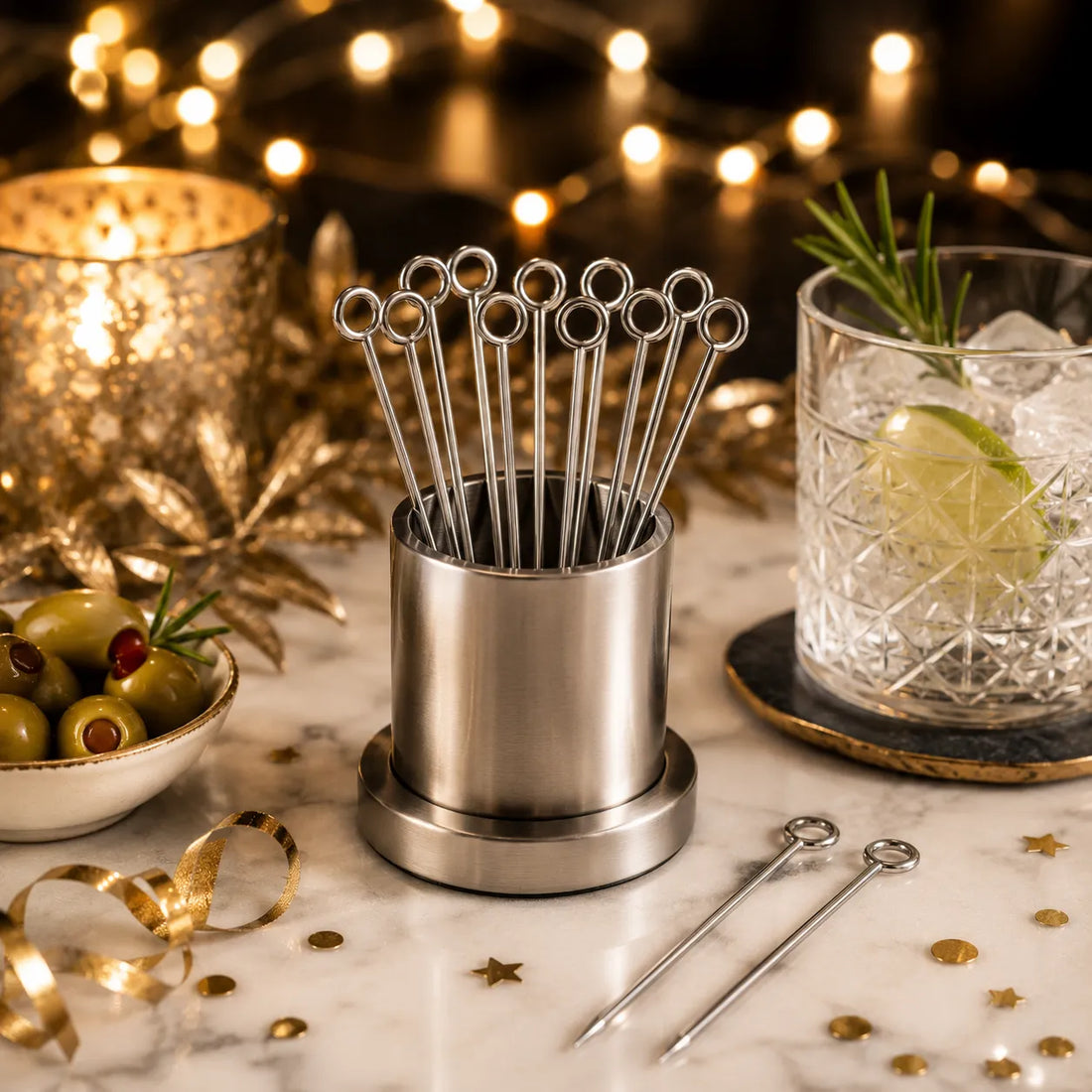 Pic Cocktail en Inox Argenté 