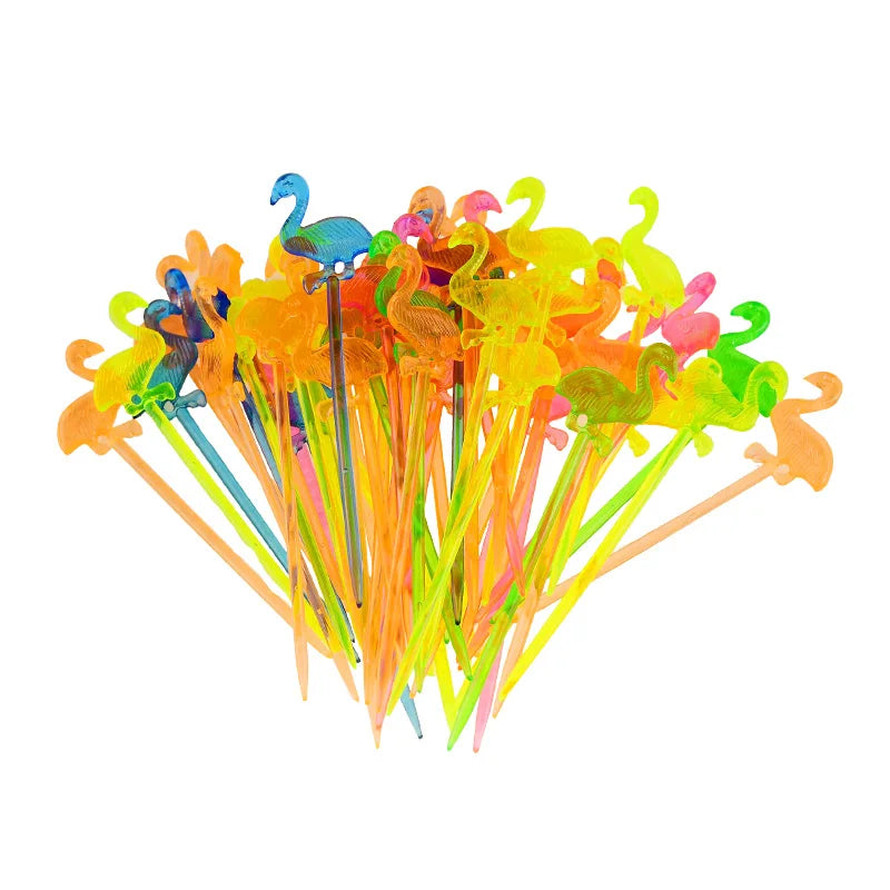 Pics Alimentaires en Plastique Flamant Rose Pas cher