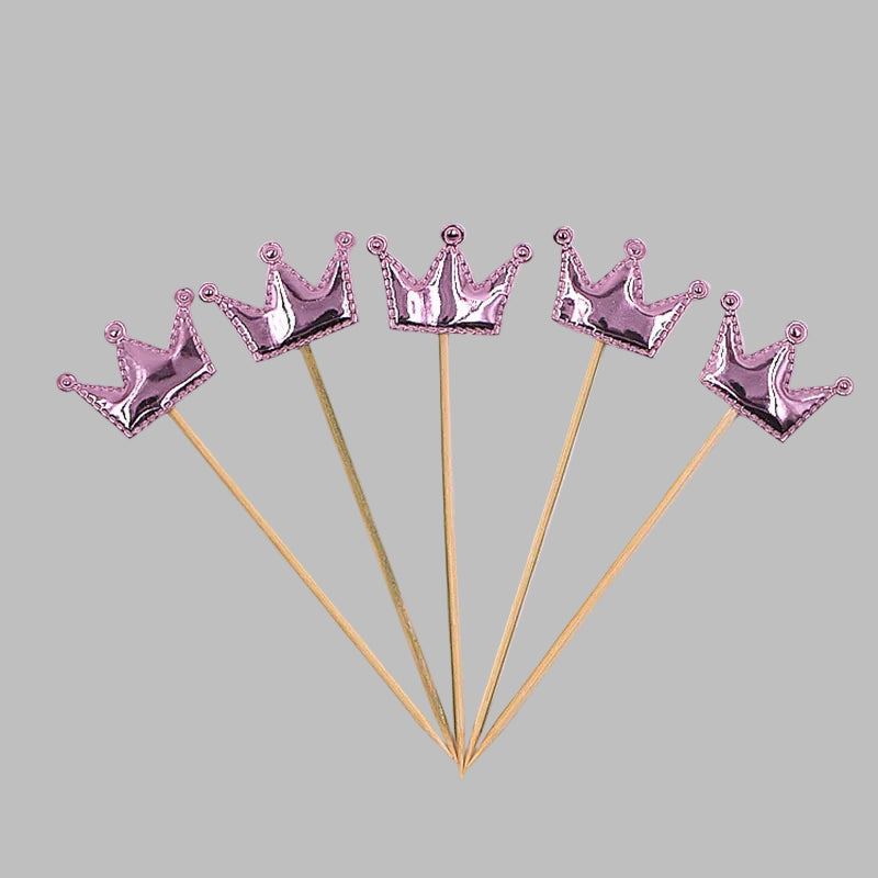 Pics Cocktail Couronne Rose Métallisé