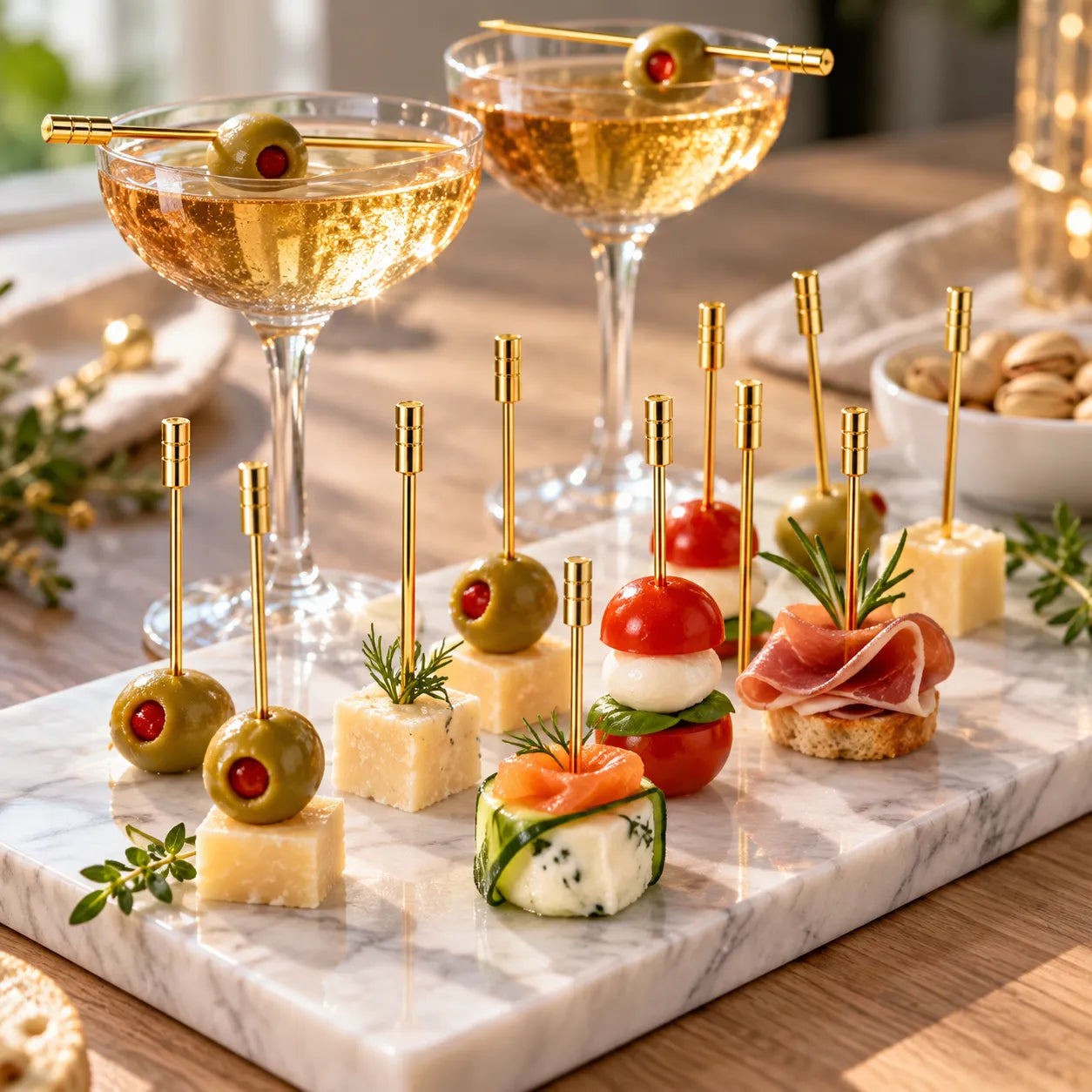 Pics Cocktail Doré Réutilisable Design