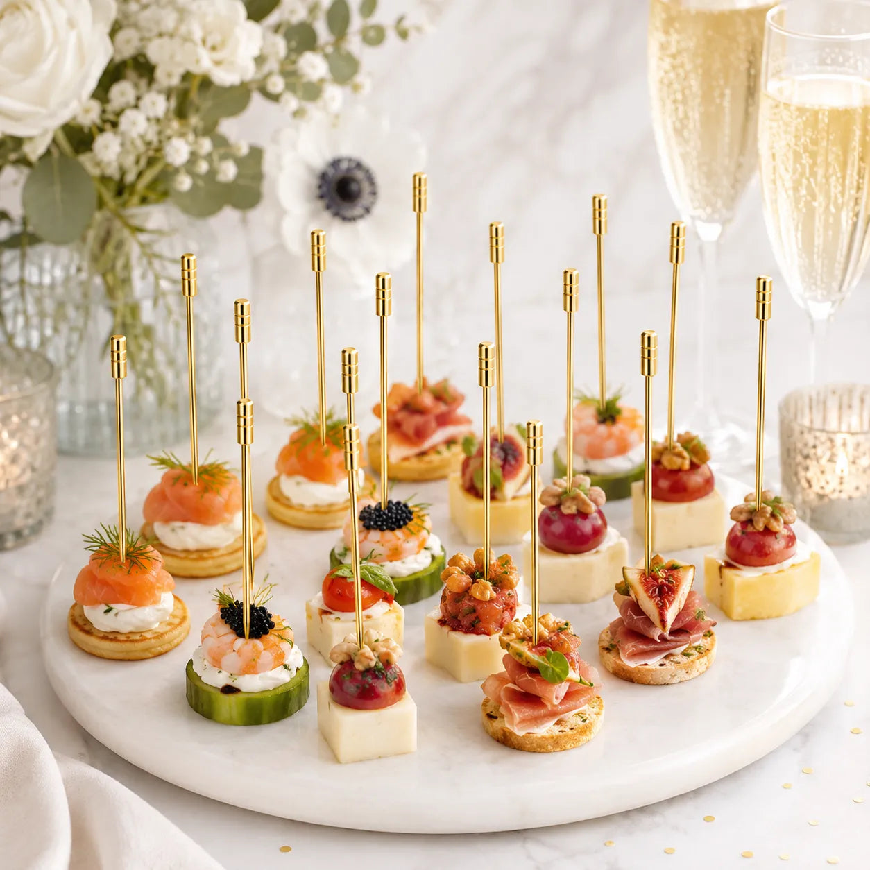 Pics Cocktail Doré Réutilisable chic